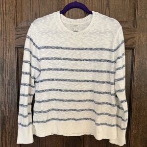 J.Crew lightweight knit beach Knit Sweater White with blue stripes